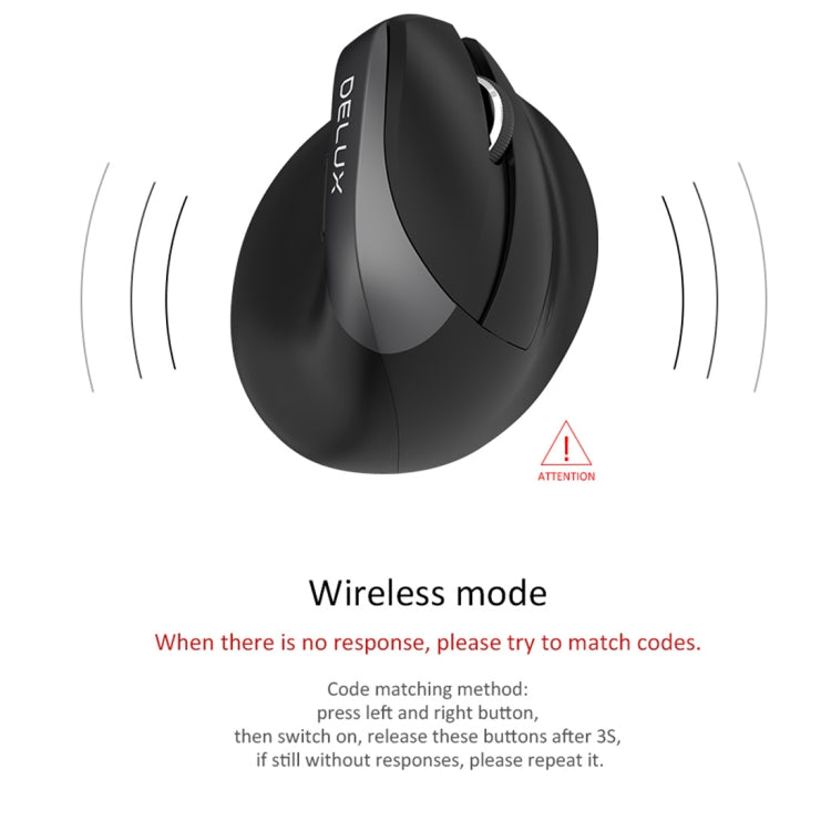 DELUX M618 Mini 2.4G Wireless 2400DPI USB Rechargeable Ergonomic Vertical Mouse, M618 Grey – Durable Build, Easy to Use