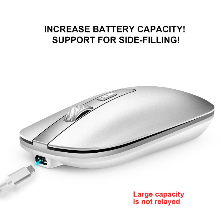 HXSJ M30 Rechargeable Wireless Mouse Metal Wheel Mute 2.4G Office Mouse 500 mAh Built-in Battery – Durable Build, Easy to Use
