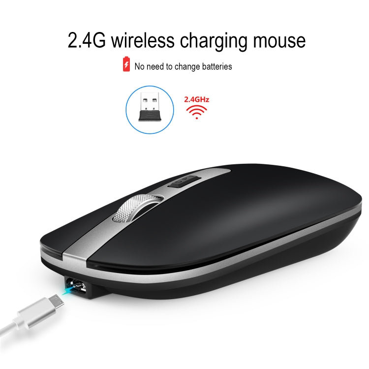 HXSJ M30 Rechargeable Wireless Mouse Metal Wheel Mute 2.4G Office Mouse 500 mAh Built-in Battery – Durable Build, Easy to Use