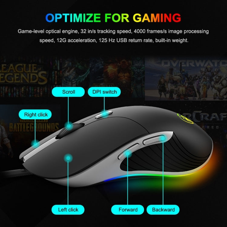 iMICE X6 Wired Mouse 6-button Colorful RGB Gaming Mouse, X6 – Non-slip