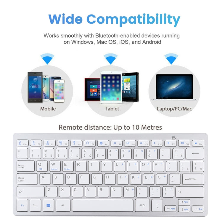 WB-8022 Ultra-thin Wireless Bluetooth Keyboard, Portuguese Keys, Portuguese Keys – Bluetooth, Ultra-thin