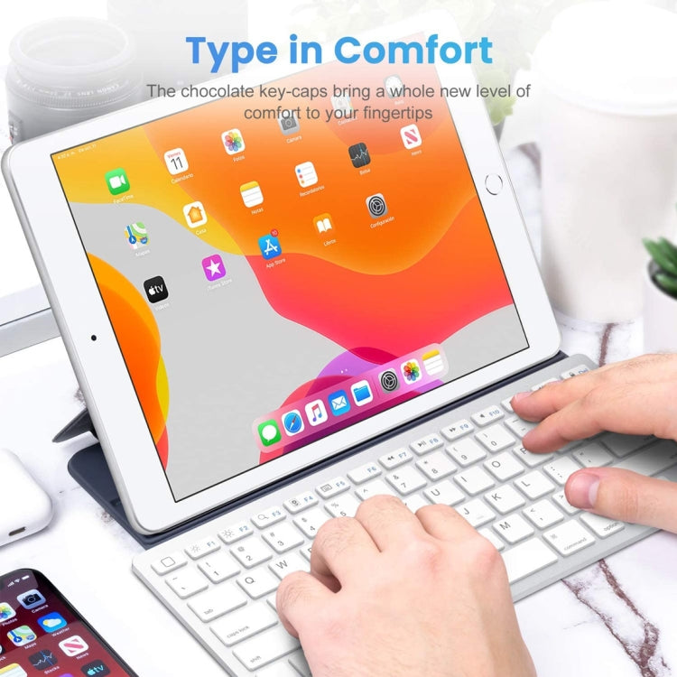 WB-8022 Ultra-thin Wireless Bluetooth Keyboard, Portuguese Keys, Portuguese Keys – Bluetooth, Ultra-thin