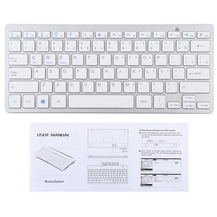 WB-8022 Ultra-thin Wireless Bluetooth Keyboard, Portuguese Keys, Portuguese Keys – Bluetooth, Ultra-thin