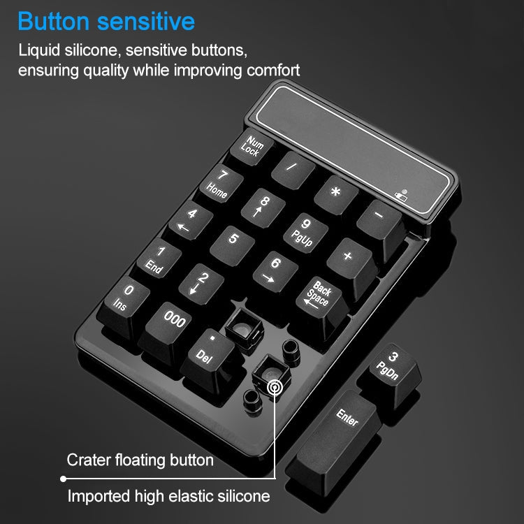 MC Saite 525RF 19 Keys Wireless 2.4G Numeric Keyboard – Durable Build, Easy to Use