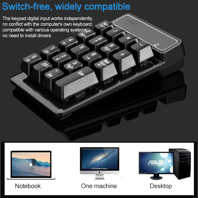 MC Saite 525RF 19 Keys Wireless 2.4G Numeric Keyboard – Durable Build, Easy to Use