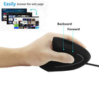 CM0093 Wired Version 2.4GHz Three-button Vertical Mouse for Left-hand, Resolution: 1000DPI / 1200DPI / 1600DPI, Cable Length：1.7m, Wired Version – Durable Build, Easy to Use