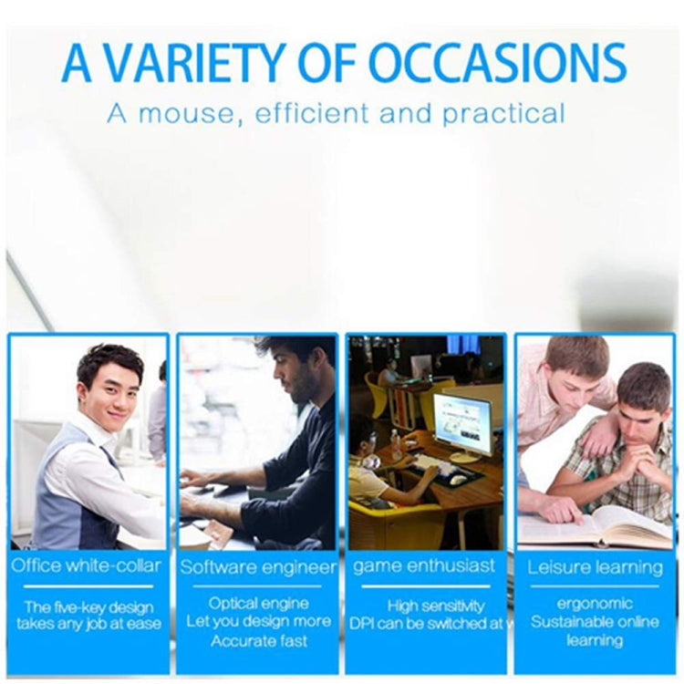 CM0093 Wired Version 2.4GHz Three-button Vertical Mouse for Left-hand, Resolution: 1000DPI / 1200DPI / 1600DPI, Cable Length：1.7m, Wired Version – Durable Build, Easy to Use