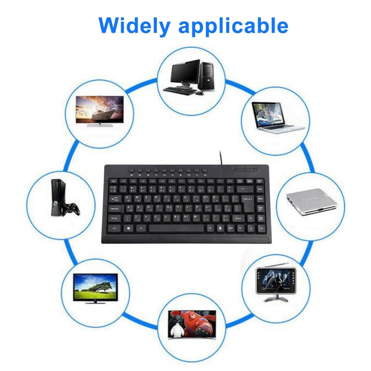 KB-301A Multimedia Notebook Mini Wired Keyboard, Arabic Version, Arabic Version – Durable Build, Easy to Use