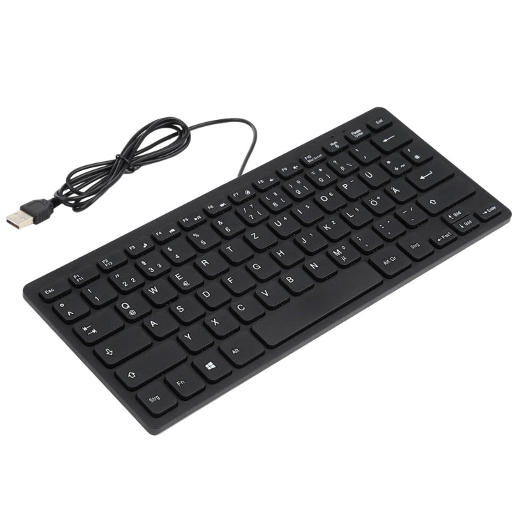 TT-A01 Ultra-thin Design Mini Wired Keyboard, German Version, German Version – Waterproof, Ultra-thin