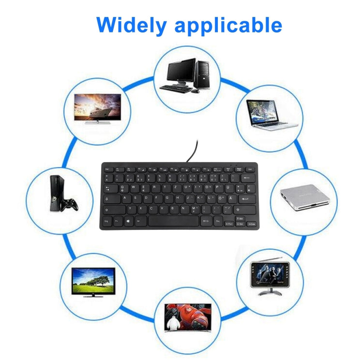 TT-A01 Ultra-thin Design Mini Wired Keyboard, German Version, German Version – Waterproof, Ultra-thin