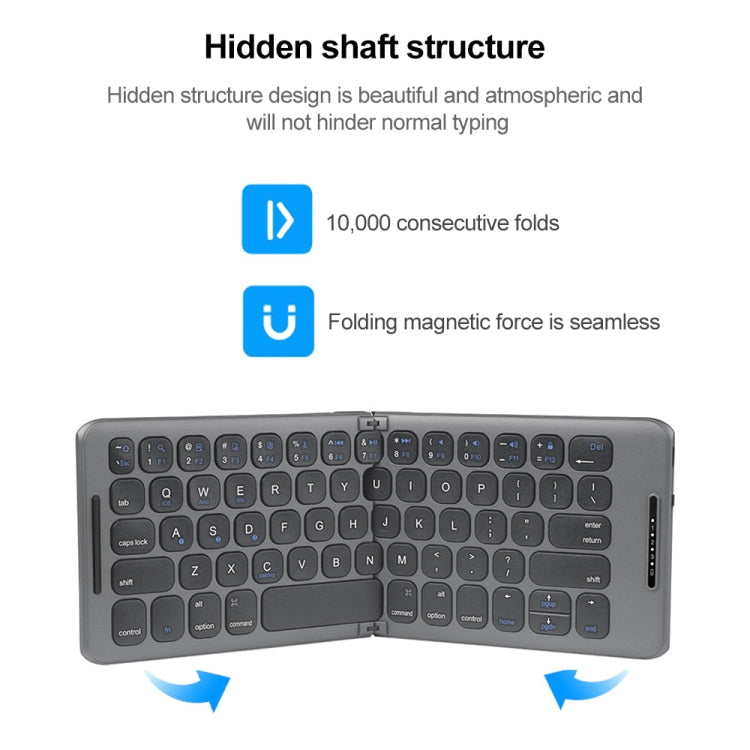B088 Universal Mini Foldable Three-channel Bluetooth Wireless Keyboard, B088 – Bluetooth, Aluminum Alloy