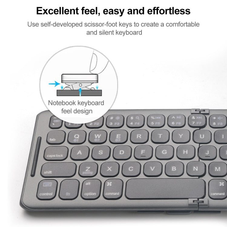 B088 Universal Mini Foldable Three-channel Bluetooth Wireless Keyboard, B088 – Bluetooth, Aluminum Alloy