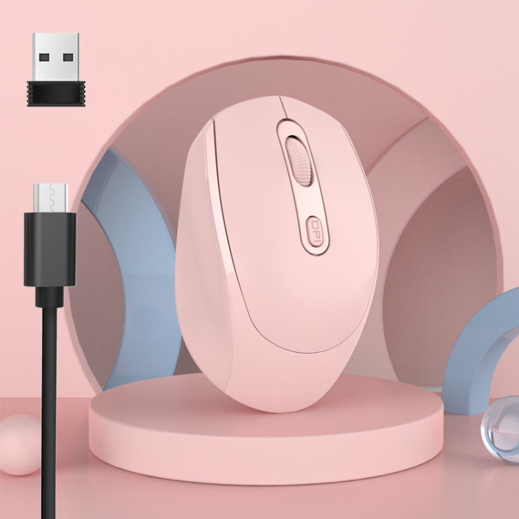 M107 4-buttons 1600 DPI 2.4GHz Wireless Rechargeable Mouse, 2.4GHz Rechargeable – Durable Build, Easy to Use 2.4GHz Rechargeable Pink