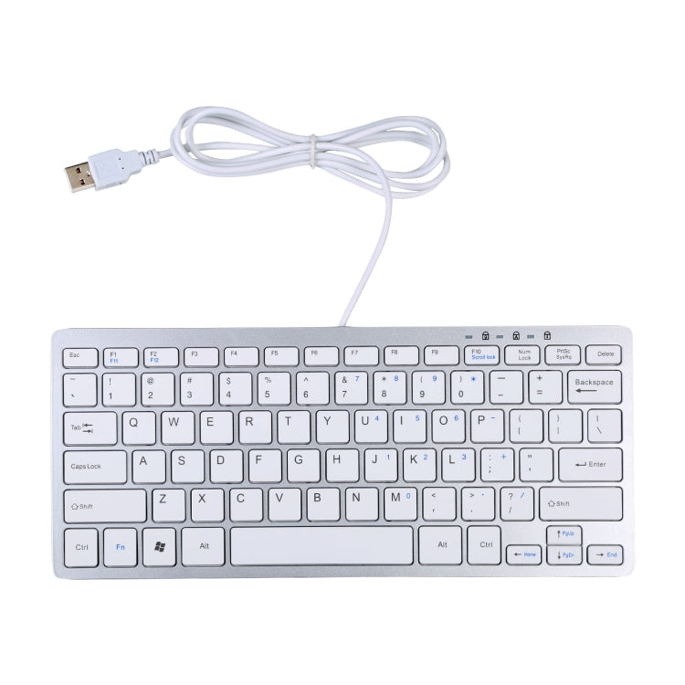 450 78 Keys Ultra-thin USB Wired Keyboard – Aluminum Alloy, Ultra-thin Silver