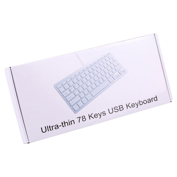450 78 Keys Ultra-thin USB Wired Keyboard – Aluminum Alloy, Ultra-thin