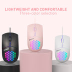 MKESPN SXS-838 Type-C Interface RGB Hollow Wired Mouse, Type-C – Durable Build, Easy to Use