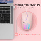 MKESPN SXS-838 Type-C Interface RGB Hollow Wired Mouse, Type-C – Durable Build, Easy to Use