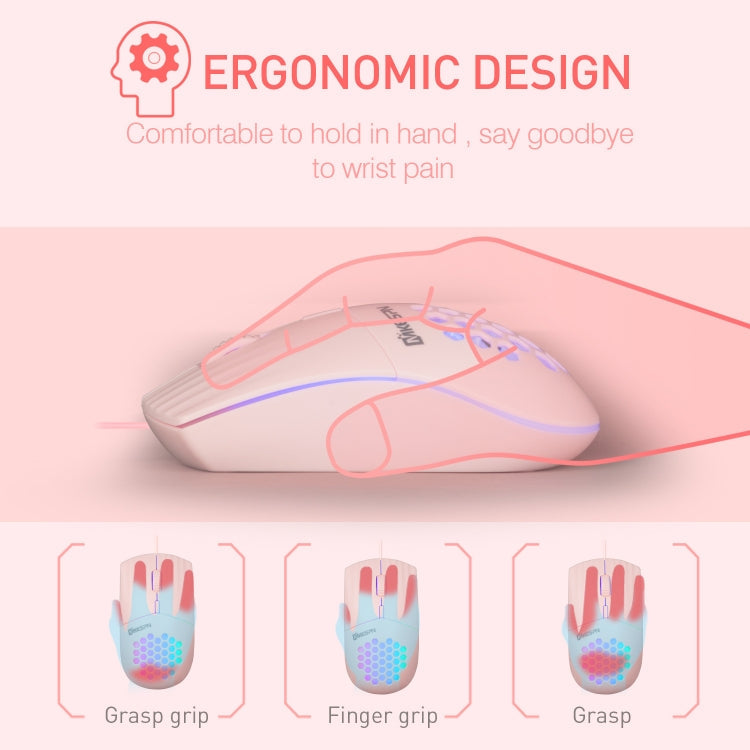 MKESPN SXS-838 Type-C Interface RGB Hollow Wired Mouse, Type-C – Durable Build, Easy to Use
