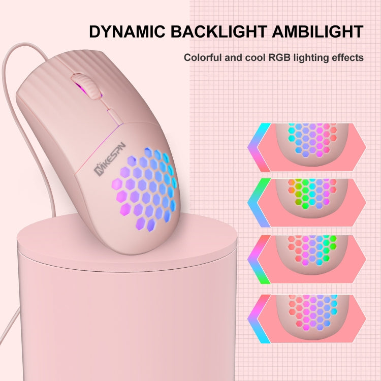 MKESPN SXS-838 Type-C Interface RGB Hollow Wired Mouse, Type-C – Durable Build, Easy to Use
