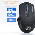 iMICE G-1800 Rechargeable 4 Buttons 1600 DPI 2.4GHz Silent Wireless Mouse for Computer PC Laptop – Non-slip, 4K