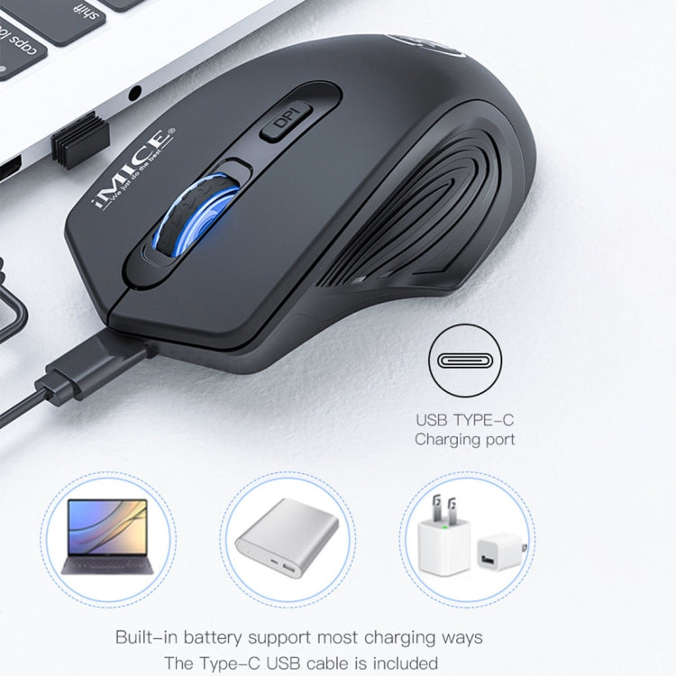 iMICE G-1800 Rechargeable 4 Buttons 1600 DPI 2.4GHz Silent Wireless Mouse for Computer PC Laptop – Non-slip, 4K