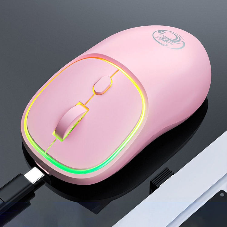 iMICE W-618 Rechargeable 4 Buttons 1600 DPI 2.4GHz Silent Wireless Mouse for Computer PC Laptop, W-618 2.4GHz – Non-slip W-618 2.4GHz Pink