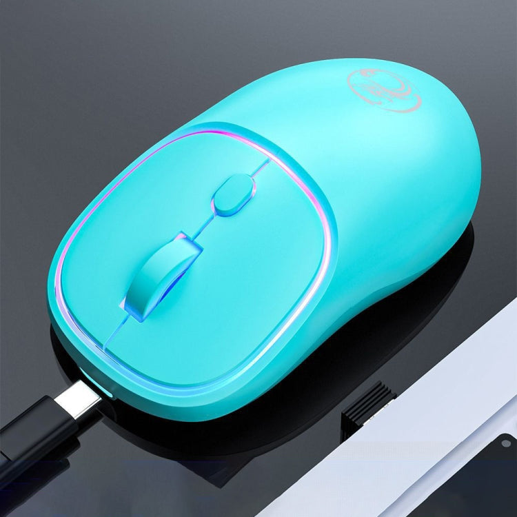 iMICE W-618 Rechargeable 4 Buttons 1600 DPI 2.4GHz Silent Wireless Mouse for Computer PC Laptop, W-618 2.4GHz – Non-slip W-618 2.4GHz Blue