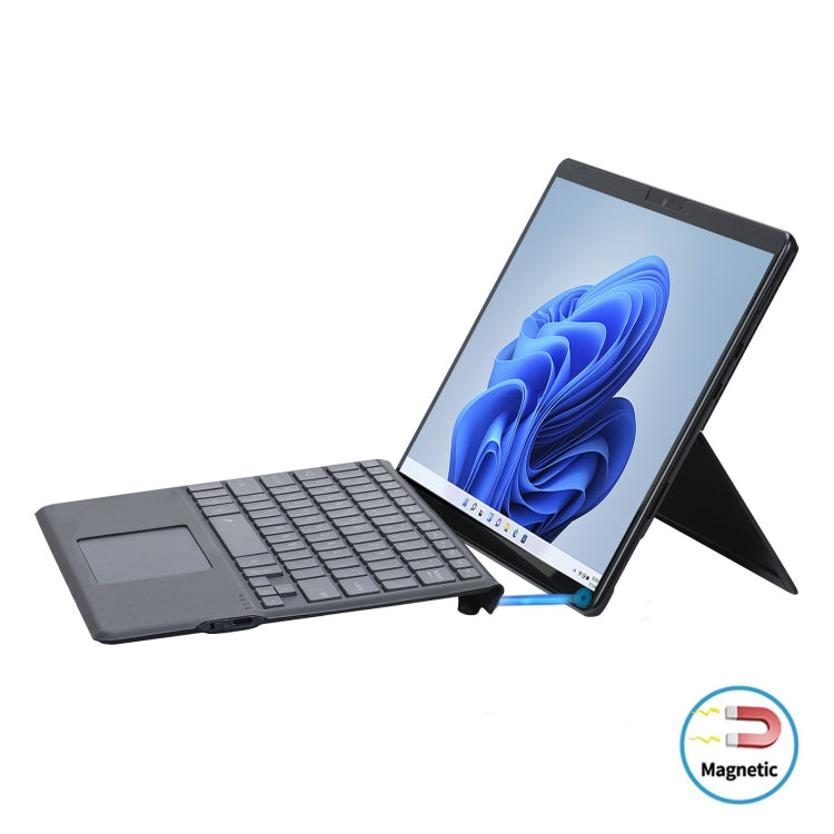 Tablet Colorful Backlight Bluetooth Keyboard Leather Case with Pen Slot – Leather, Bluetooth, For Microsoft Surface Pro 8 For Microsoft Surface Pro 8