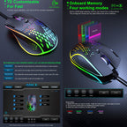 iMICE T97 Gaming Mouse RGB LED Light USB 7 Buttons 7200 DPI Wired Gaming Mouse – Durable Build, Easy to Use