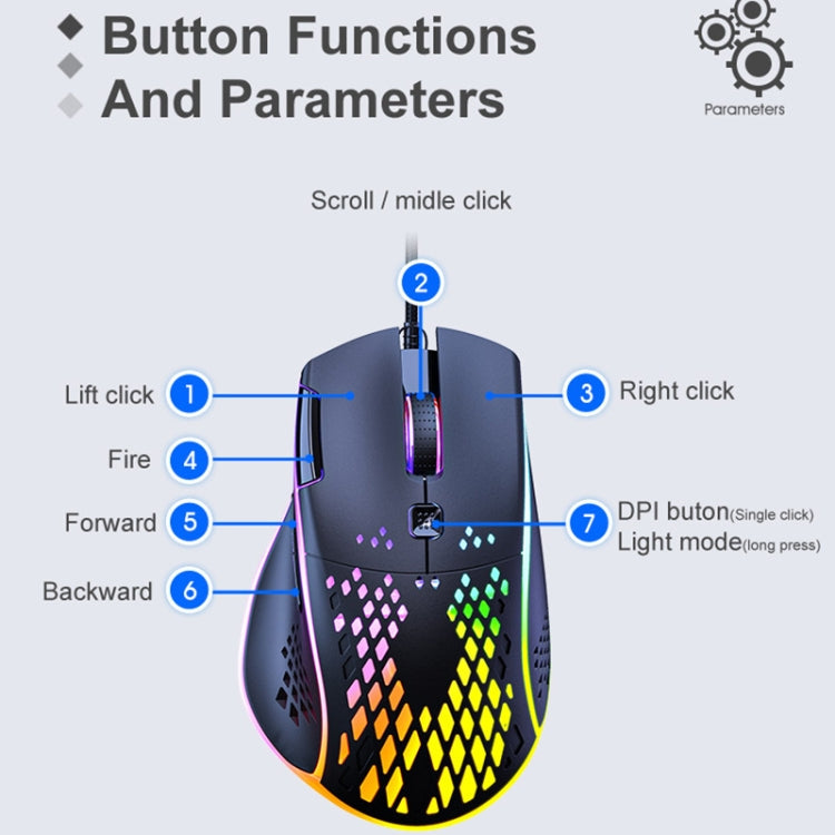 iMICE T97 Gaming Mouse RGB LED Light USB 7 Buttons 7200 DPI Wired Gaming Mouse – Durable Build, Easy to Use
