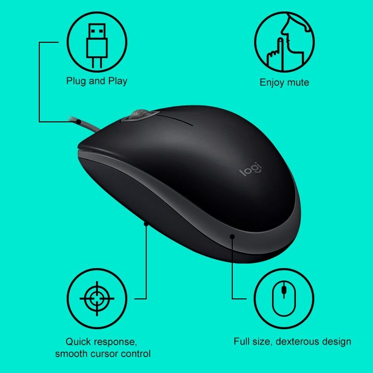 Logitech M110 1000DPI Wired Mouse USB Silent Mouse – Durable Build, Easy to Use