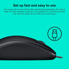Logitech M110 1000DPI Wired Mouse USB Silent Mouse – Durable Build, Easy to Use