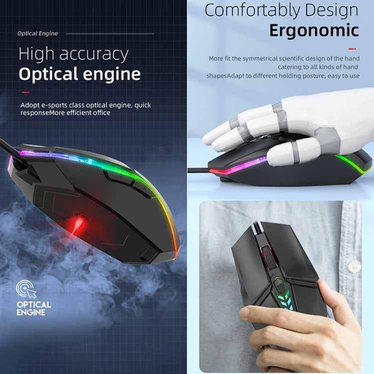 S700 Colorful Light USB Wired Office Gaming Mouse – Durable Build, Easy to Use