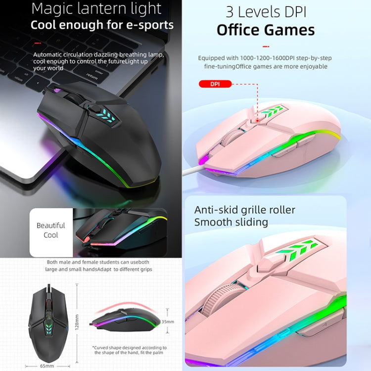 S700 Colorful Light USB Wired Office Gaming Mouse – Durable Build, Easy to Use