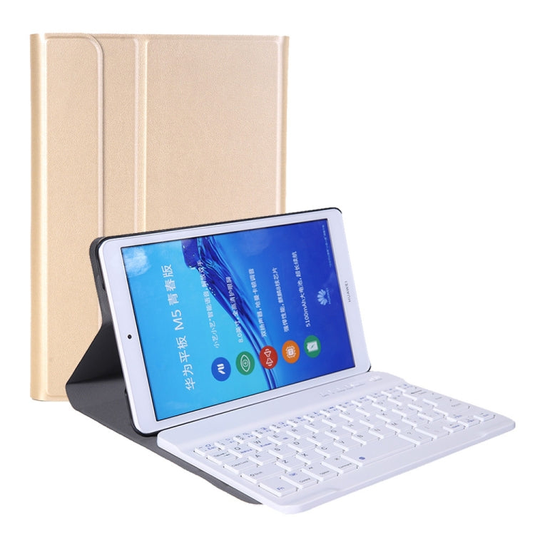 A0M5 Detachable Bluetooth Keyboard + Ultrathin Horizontal Flip Leather Tablet Case for Huawei MediaPad M5 & Honor Tab 5 8 inch, with Holder – Flip, Leather, Bluetooth Gold