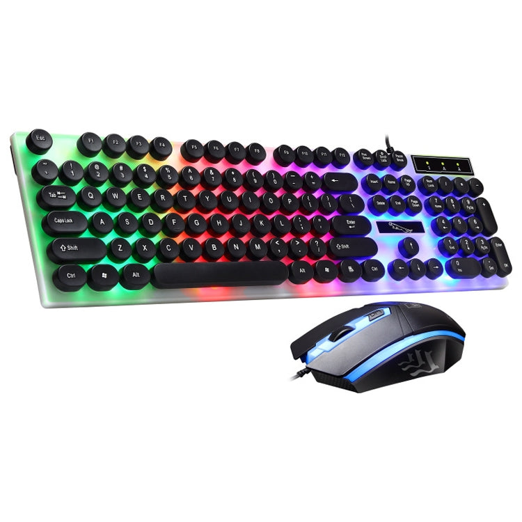 ZGB G21 Luminous Wired Keyboard + Mouse Set, G21 (Black) – Wear-resistant, Non-slip G21 (Black) Black