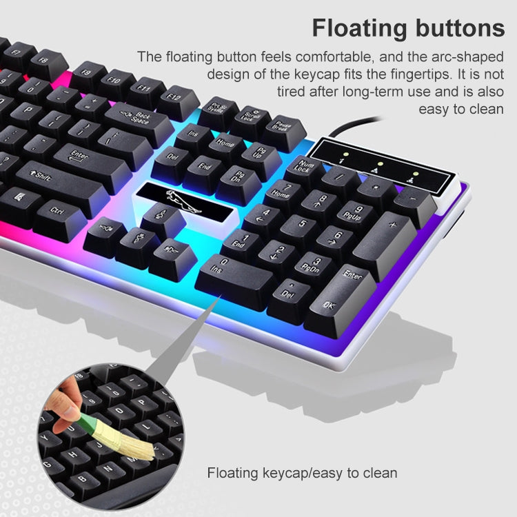 ZGB G21 Luminous Wired Keyboard + Mouse Set, G21 (Black) – Wear-resistant, Non-slip