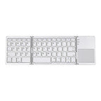 B033 Rechargeable 3-Folding 64 Keys Bluetooth Wireless Keyboard with Touchpad, 3-Folding 64 Keys with Touchpad White – Bluetooth