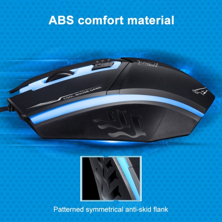 Chasing Leopard 199 USB 1600DPI Three-speed Adjustable LED Backlight Wired Optical Gaming Mouse, Length: 1.3m, 199 Black, 199 – Non-slip