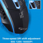 Chasing Leopard 199 USB 1600DPI Three-speed Adjustable LED Backlight Wired Optical Gaming Mouse, Length: 1.3m, 199 Black, 199 – Non-slip