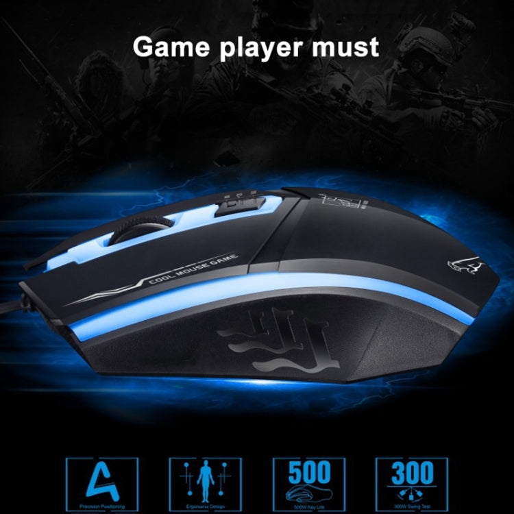 Chasing Leopard 199 USB 1600DPI Three-speed Adjustable LED Backlight Wired Optical Gaming Mouse, Length: 1.3m, 199 Black, 199 – Non-slip