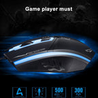 Chasing Leopard 199 USB 1600DPI Three-speed Adjustable LED Backlight Wired Optical Gaming Mouse, Length: 1.3m, 199 Black, 199 – Non-slip