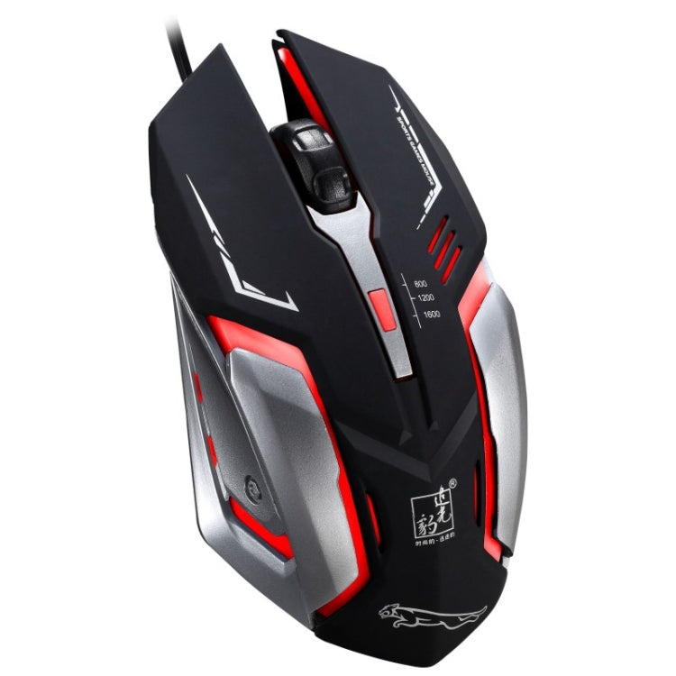 Chasing Leopard K1 USB 1600DPI Three-speed Adjustable LED Backlight Mute Wired Optical Gaming Mouse, Length: 1.3m – Wear-resistant