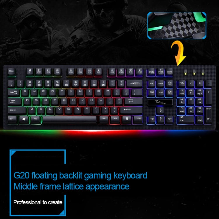 ZGB G20 104 Keys USB Wired Mechanical Feel Glowing Computer Keyboard Gaming Keyboard – Durable Build, Easy to Use
