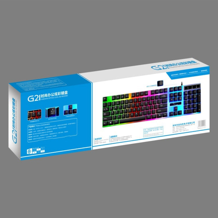 ZGB G21 104 Keys USB Wired Mechanical Feel Colorful Backlight Office Computer Keyboard Gaming Keyboard – Durable Build, Easy to Use