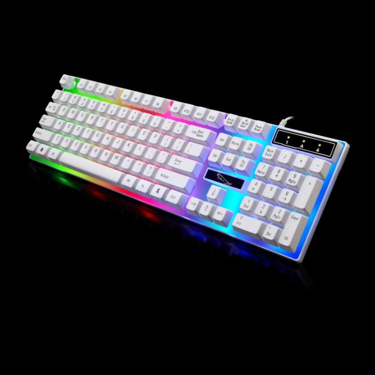ZGB G21 104 Keys USB Wired Mechanical Feel Colorful Backlight Office Computer Keyboard Gaming Keyboard – Durable Build, Easy to Use White