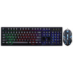 ZGB G20 1600 DPI Professional Wired Glowing Mechanical Feel Suspension Keyboard + Optical Mouse Kit for Laptop, PC – Wear-resistant Black