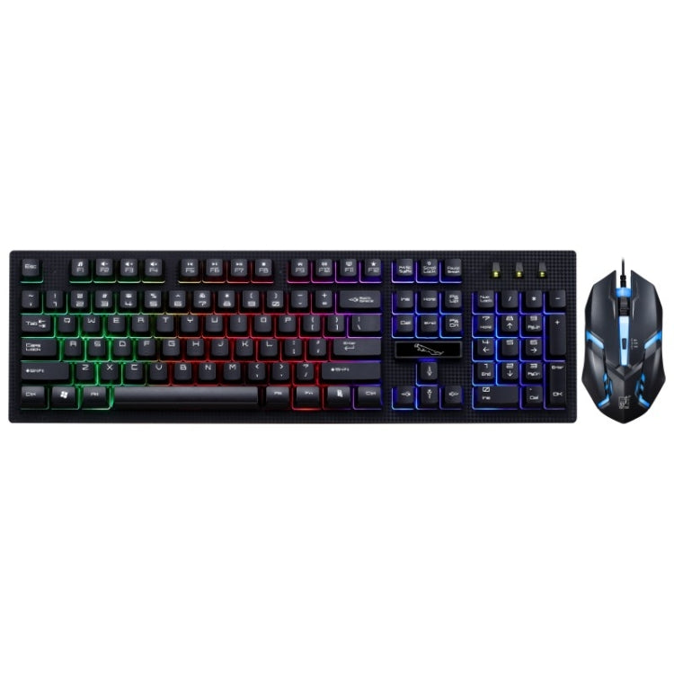 ZGB G20 1600 DPI Professional Wired Glowing Mechanical Feel Suspension Keyboard + Optical Mouse Kit for Laptop, PC – Wear-resistant