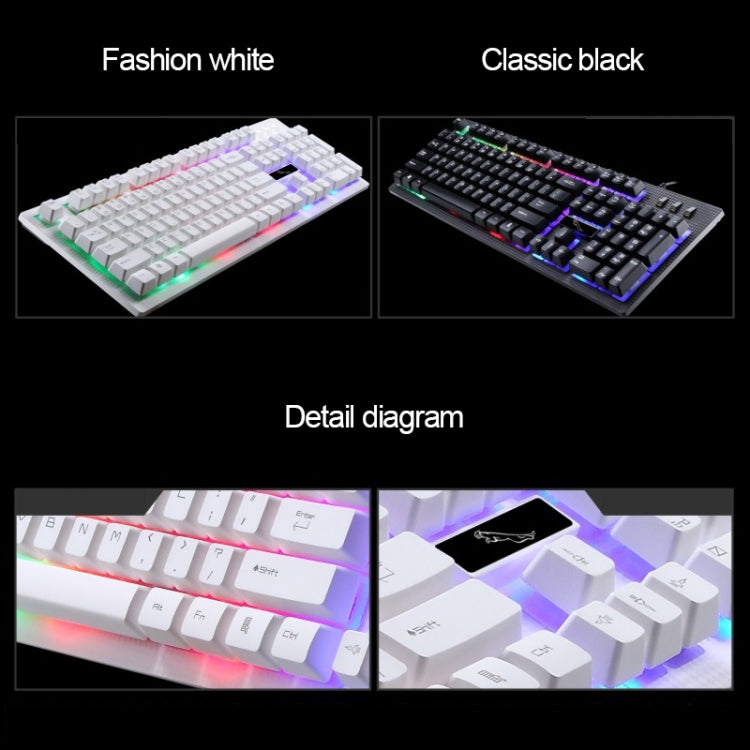 ZGB G20 1600 DPI Professional Wired Glowing Mechanical Feel Suspension Keyboard + Optical Mouse Kit for Laptop, PC – Wear-resistant