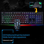 ZGB G20 1600 DPI Professional Wired Glowing Mechanical Feel Suspension Keyboard + Optical Mouse Kit for Laptop, PC – Wear-resistant